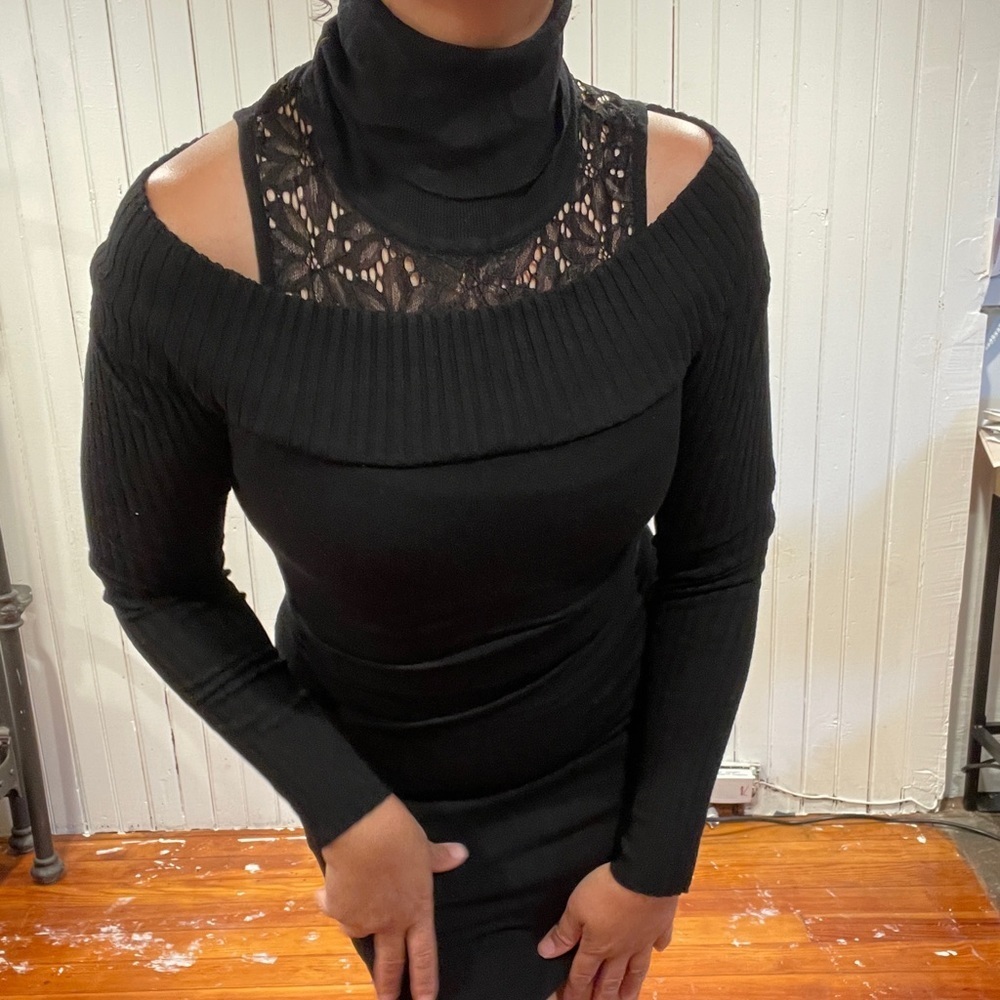 Guess Cold Shoulder Sweater Dress.
